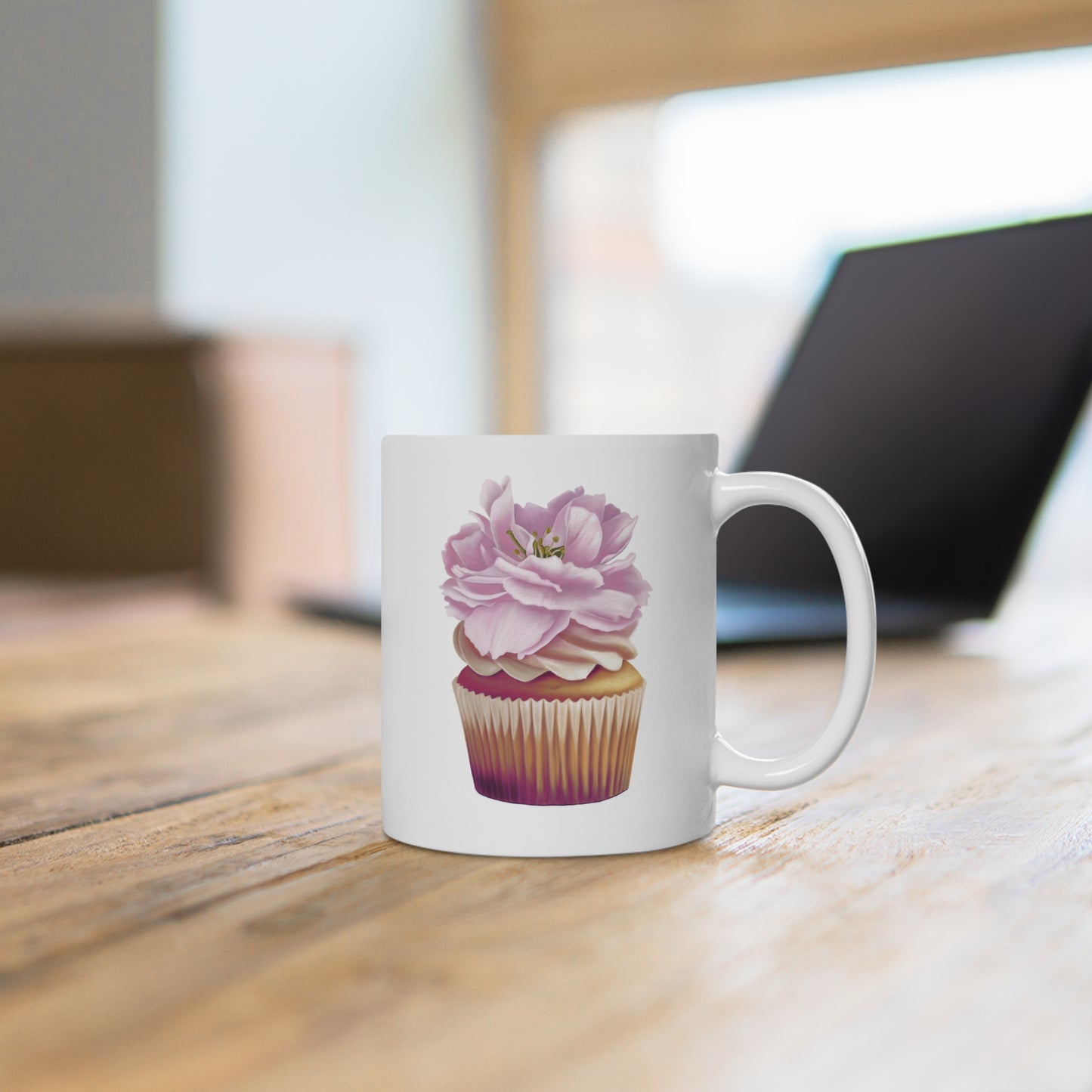 Cherry Blossom Cupcake Ceramic Mug