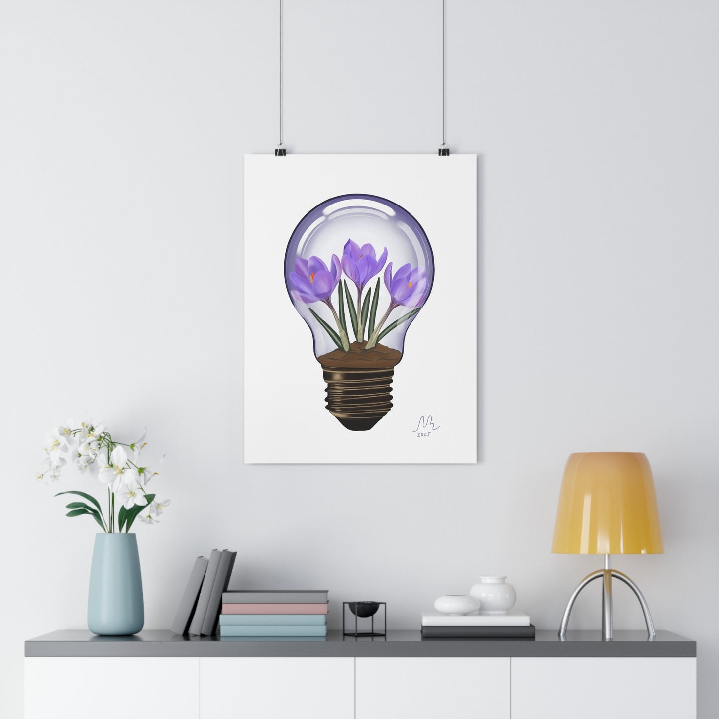 Crocus Light Bulb Art Print