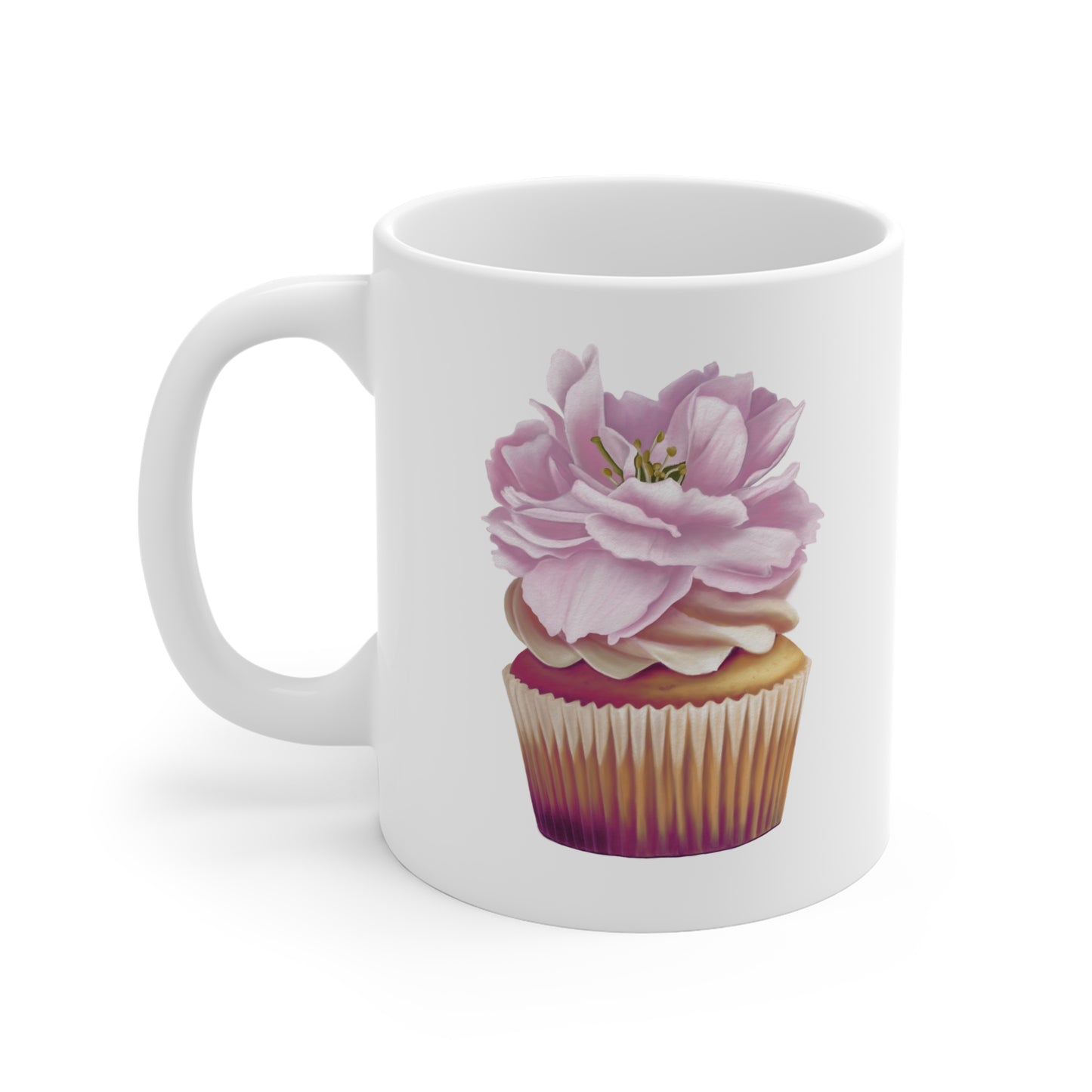 Cherry Blossom Cupcake Ceramic Mug