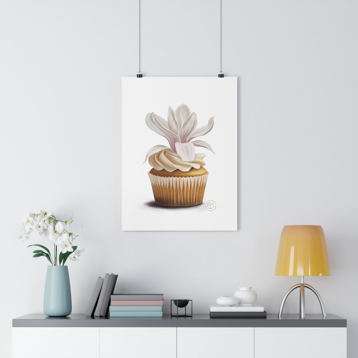 Magnolia Cupcake Art Print