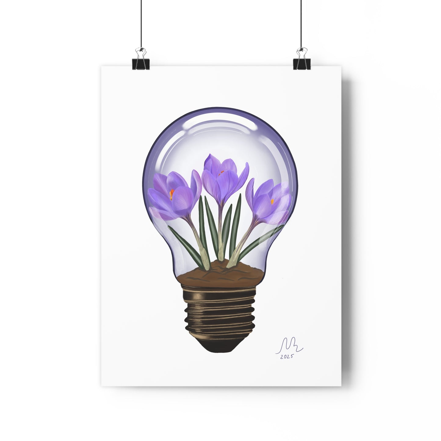Crocus Light Bulb Art Print
