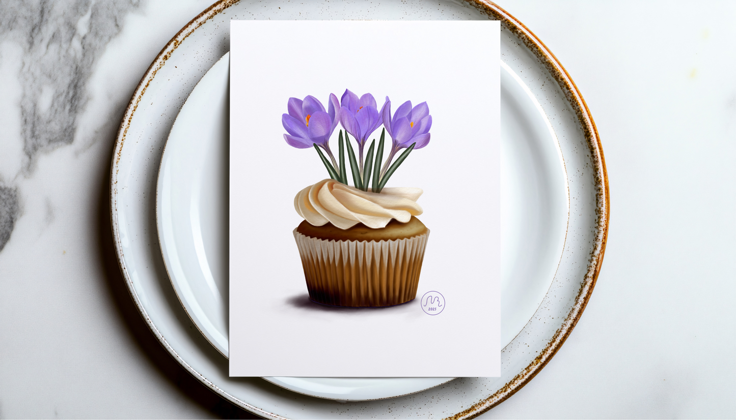 Crocus Cupcake Art Print