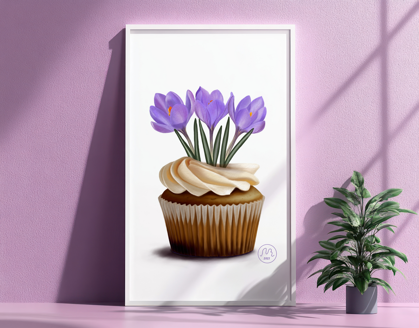 Crocus Cupcake Art Print