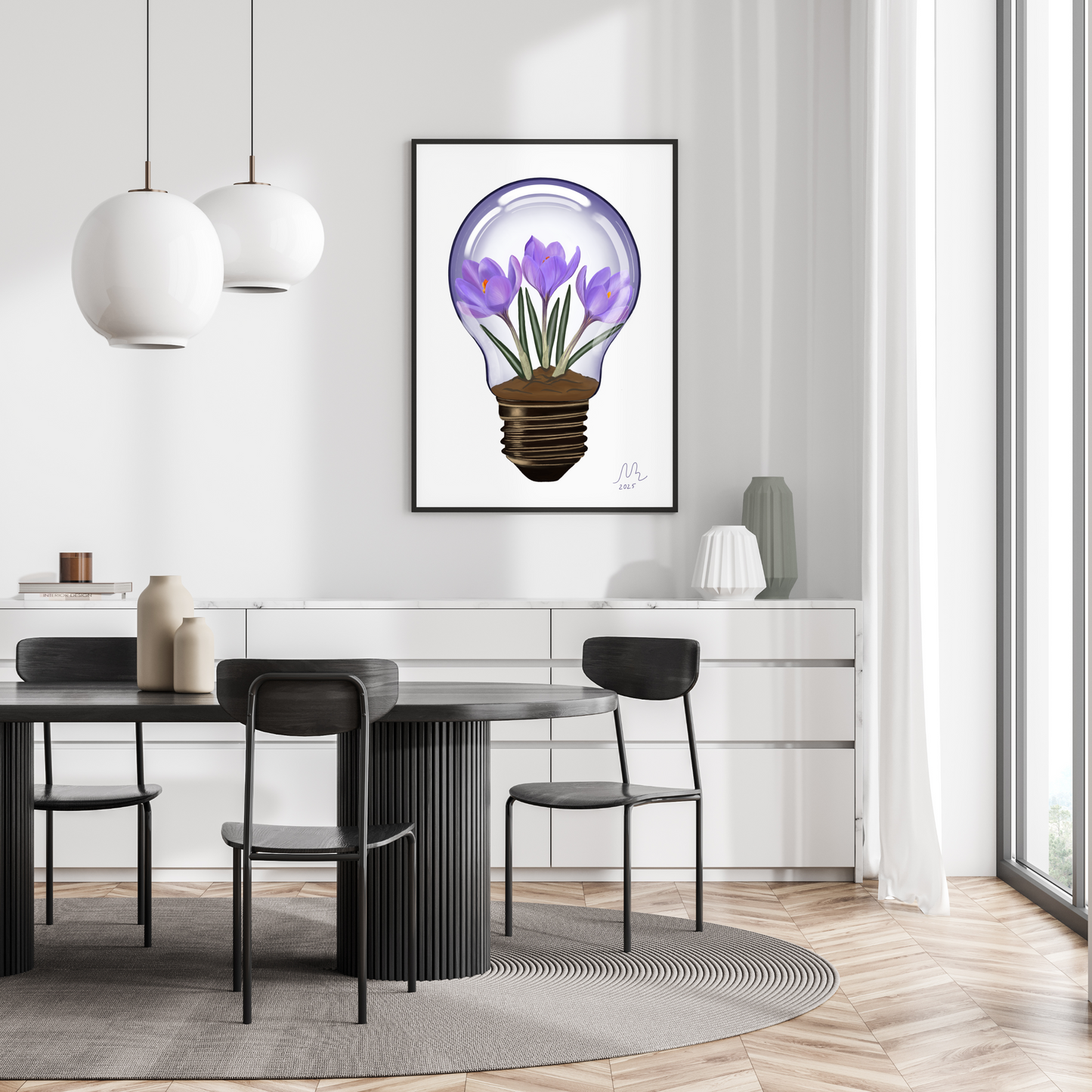 Crocus Light Bulb Art Print
