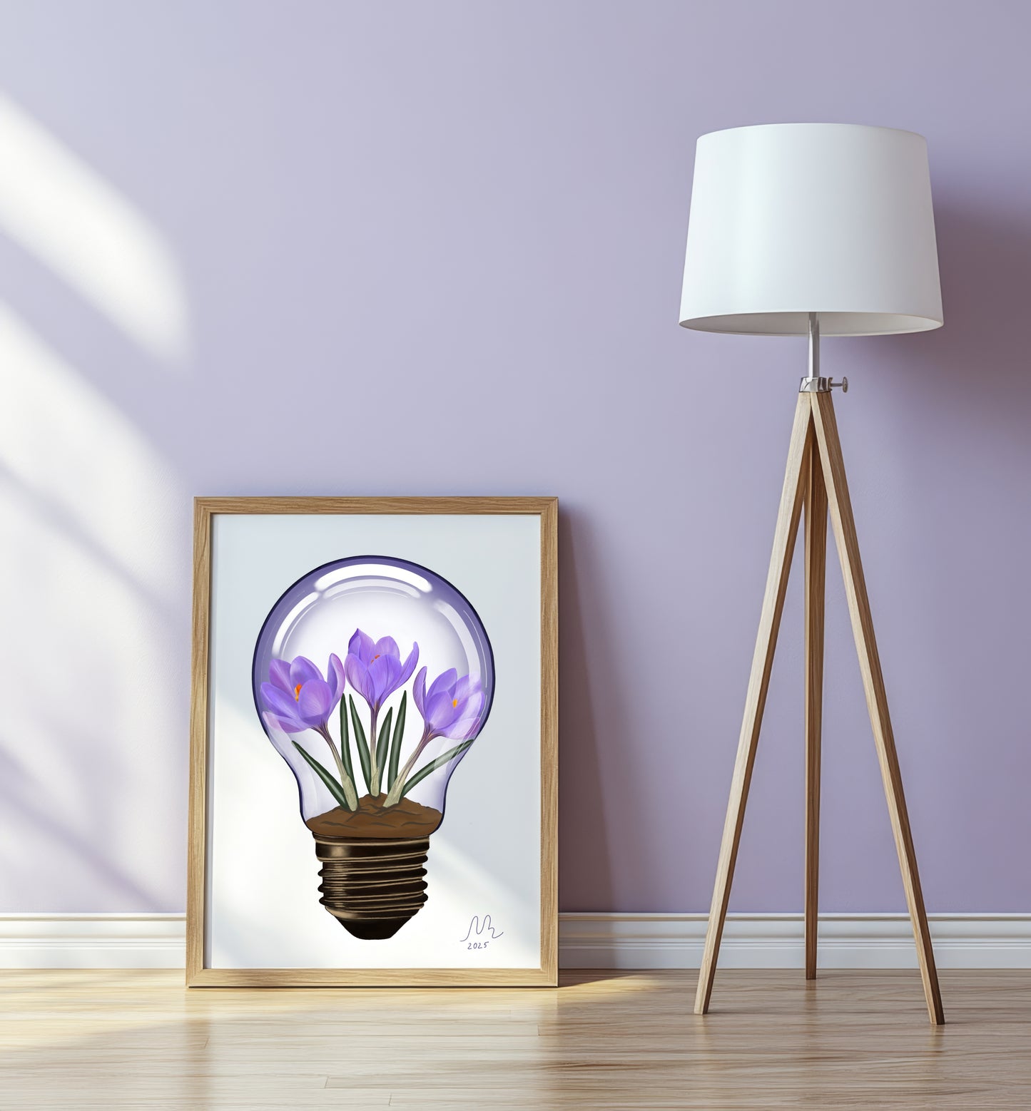 Crocus Light Bulb Art Print