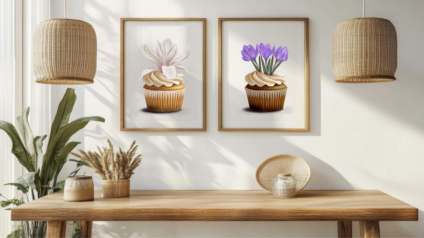 Crocus Cupcake Art Print