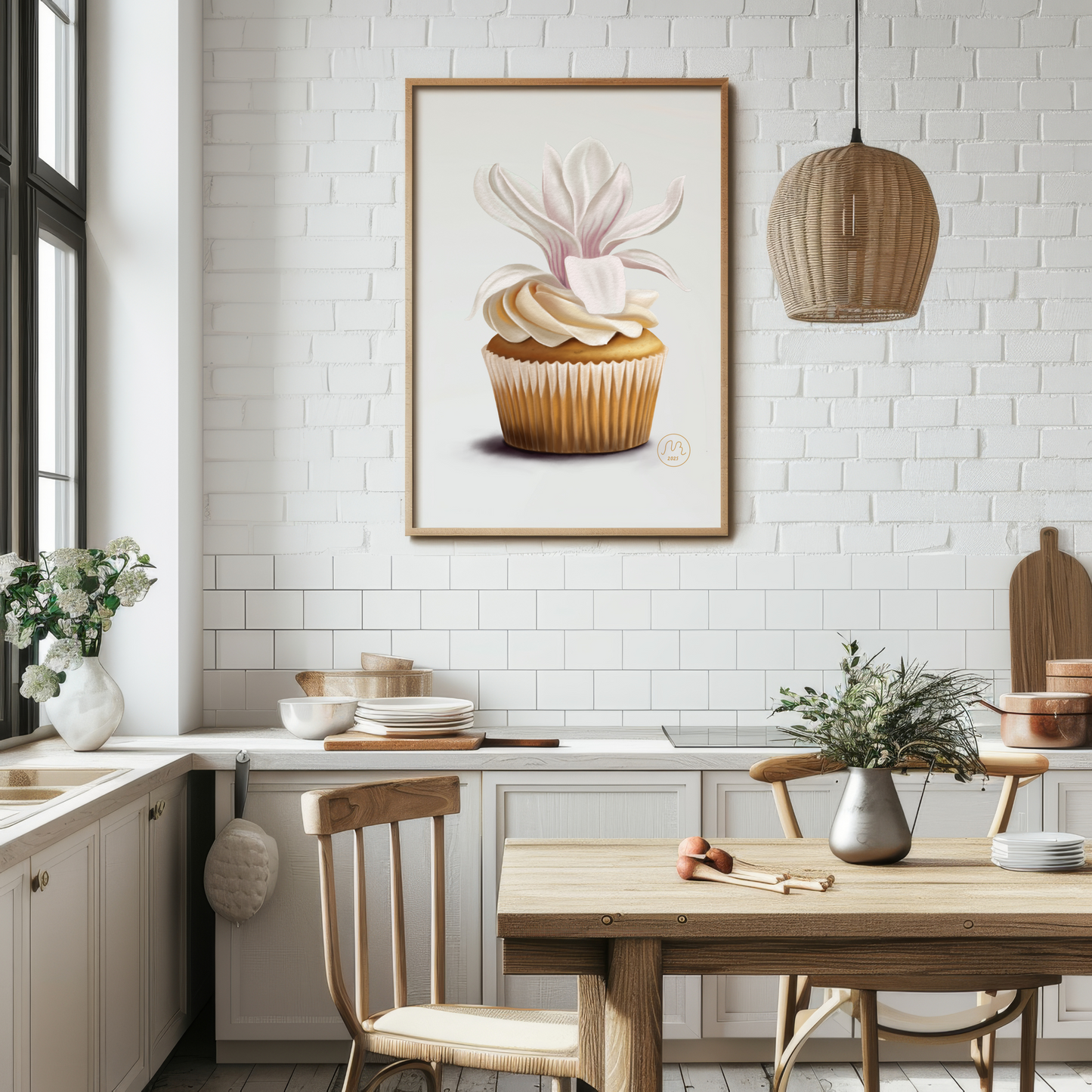 Magnolia Cupcake Art Print