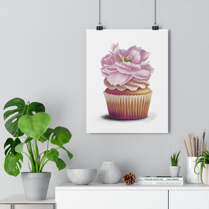 Cherry Blossom Cupcake Art Print