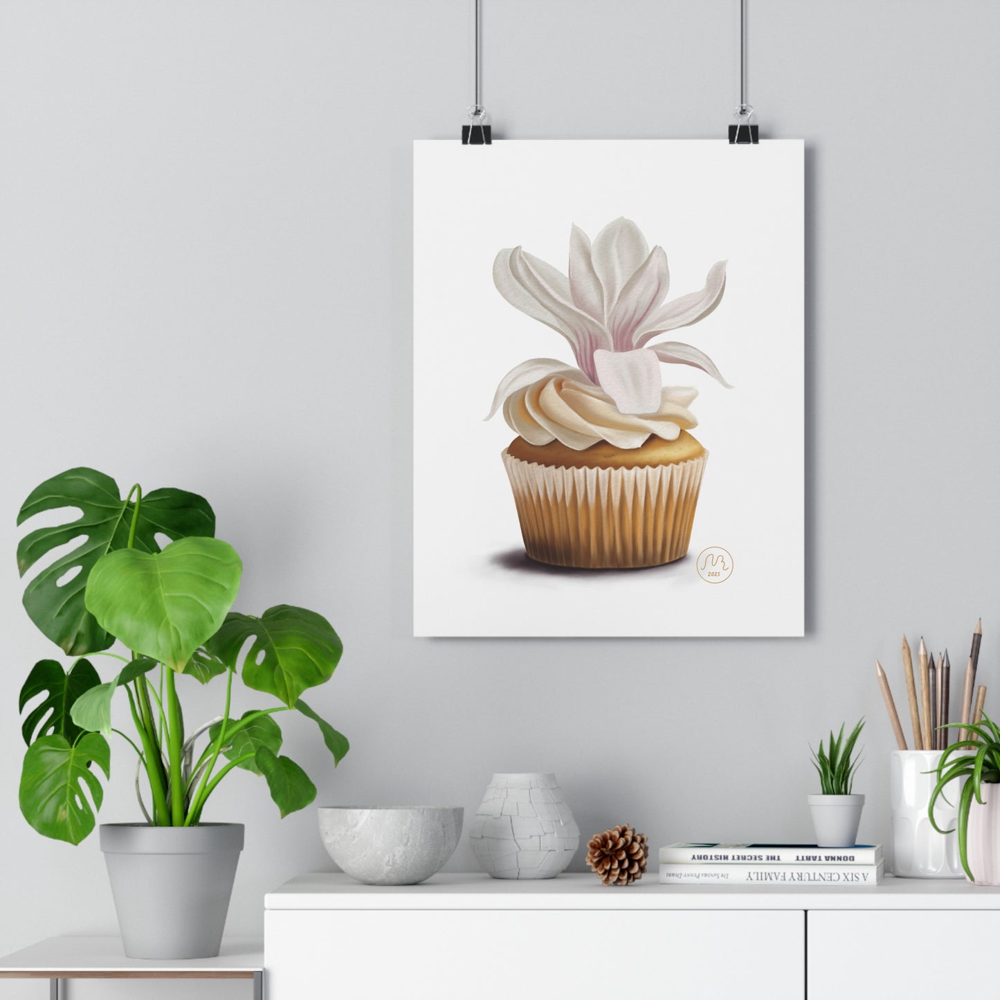Magnolia Cupcake Art Print