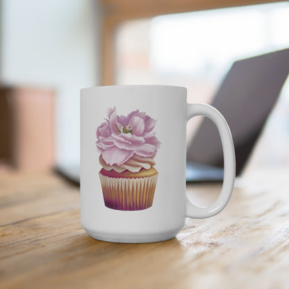 Cherry Blossom Cupcake Ceramic Mug