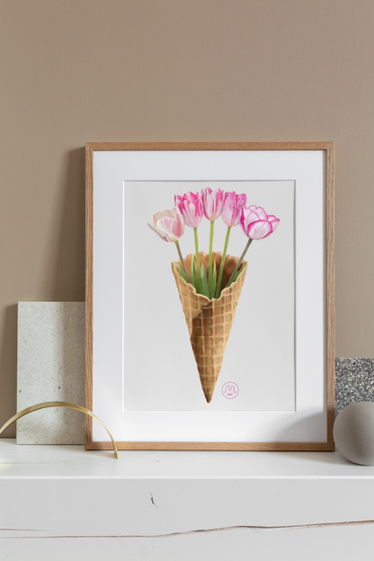 Tulip Ice Cream Art Print