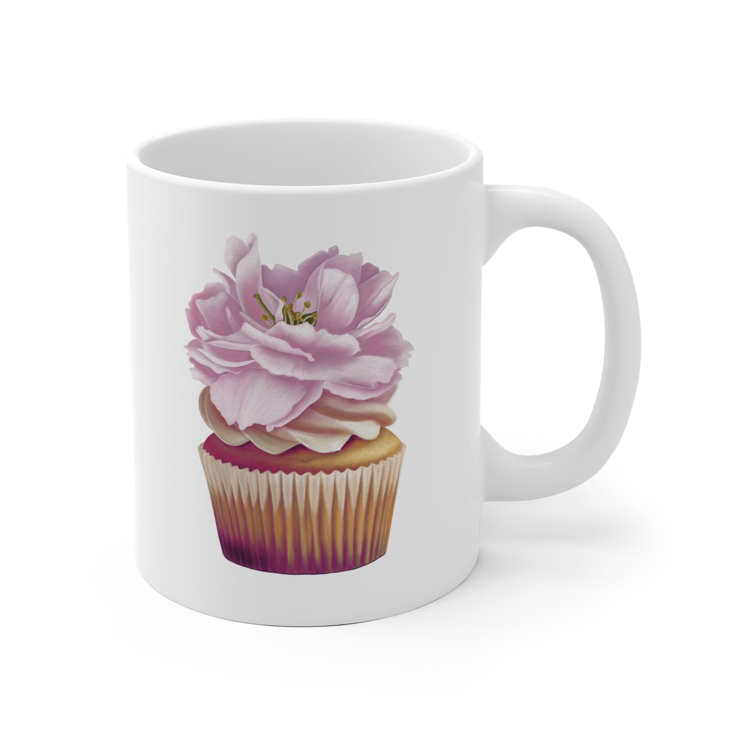 Cherry Blossom Cupcake Ceramic Mug