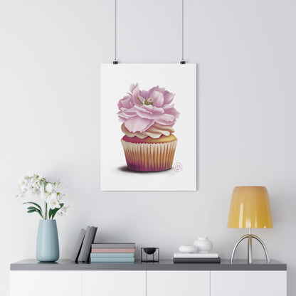 Cherry Blossom Cupcake Art Print