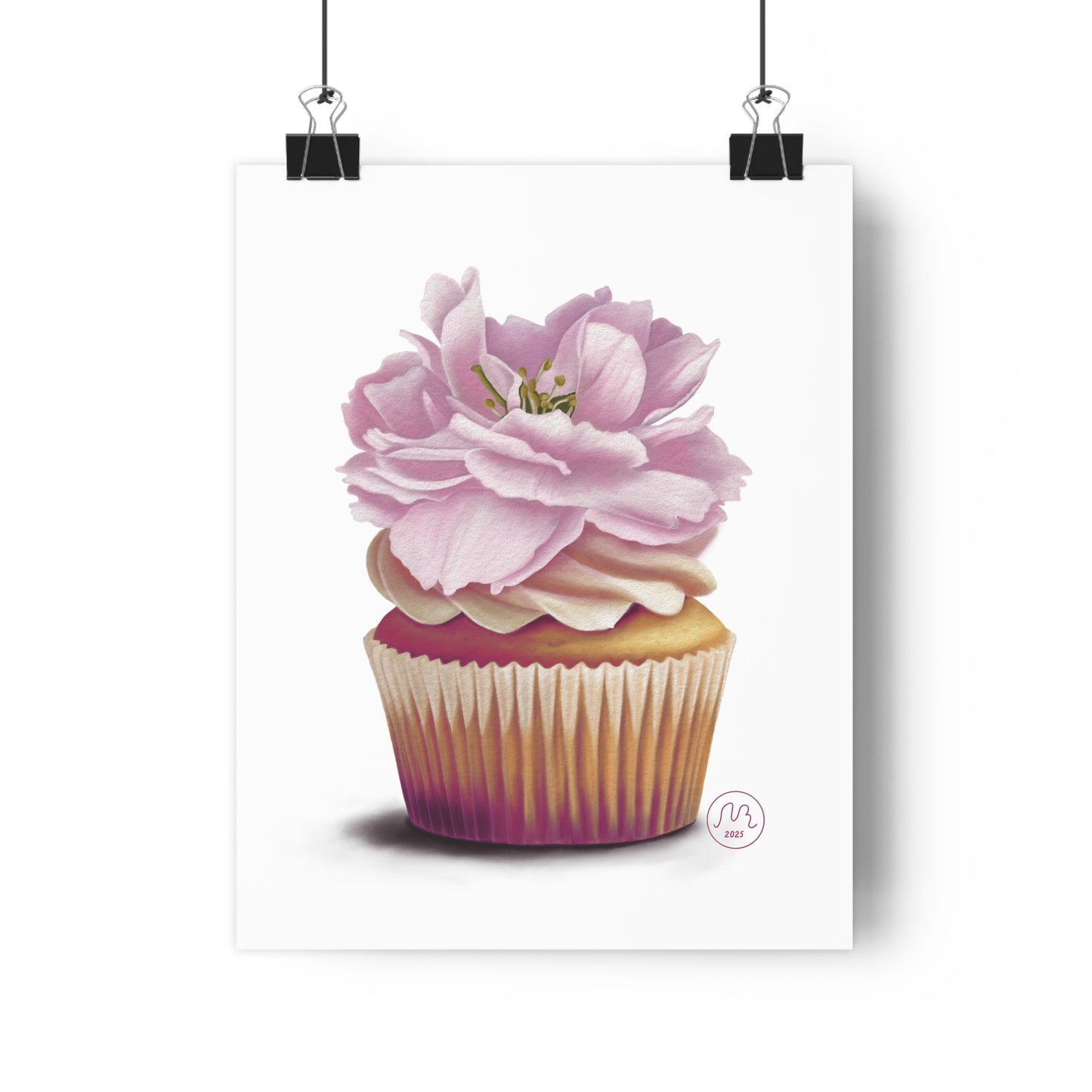 Cherry Blossom Cupcake Art Print