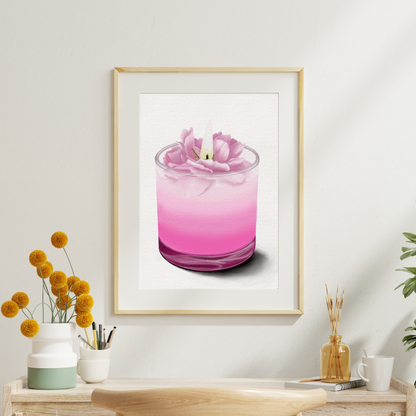 Cherry Blossom Candle Art Print