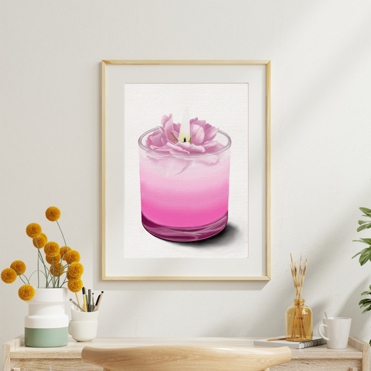Cherry Blossom Candle Art Print