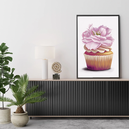 Cherry Blossom Cupcake Art Print