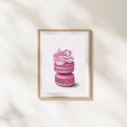 Cherry Blossom Macarons Art Print