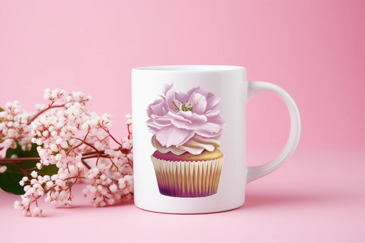 Cherry Blossom Cupcake Ceramic Mug
