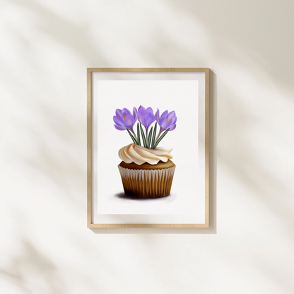 Crocus Cupcake Art Print