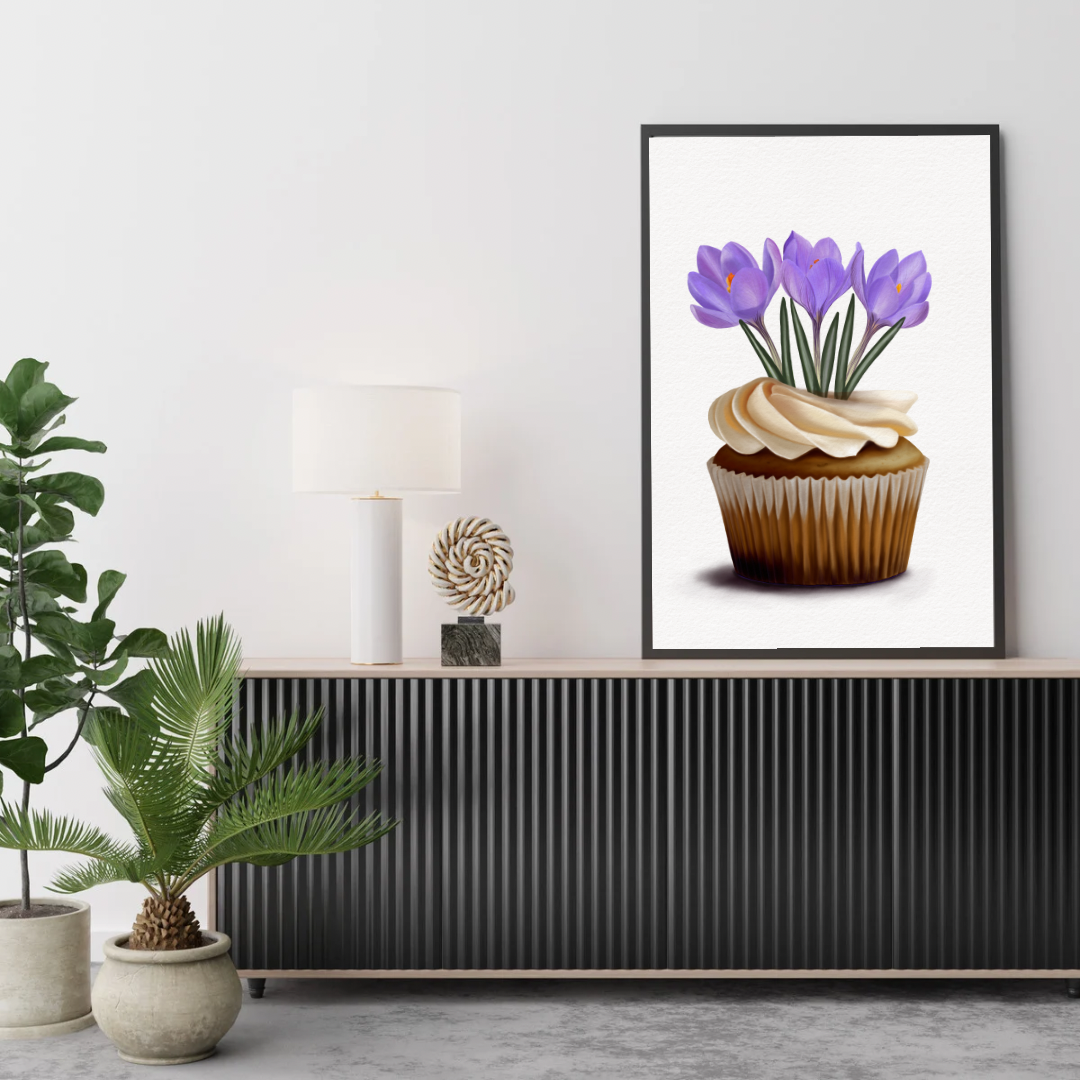 Crocus Cupcake Art Print