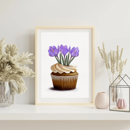 Crocus Cupcake Art Print