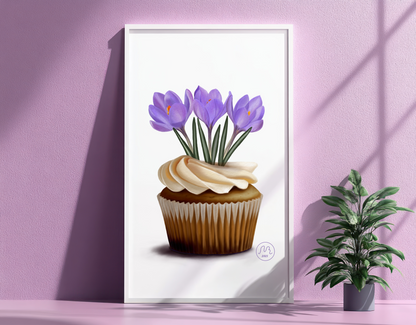 Crocus Cupcake Art Print