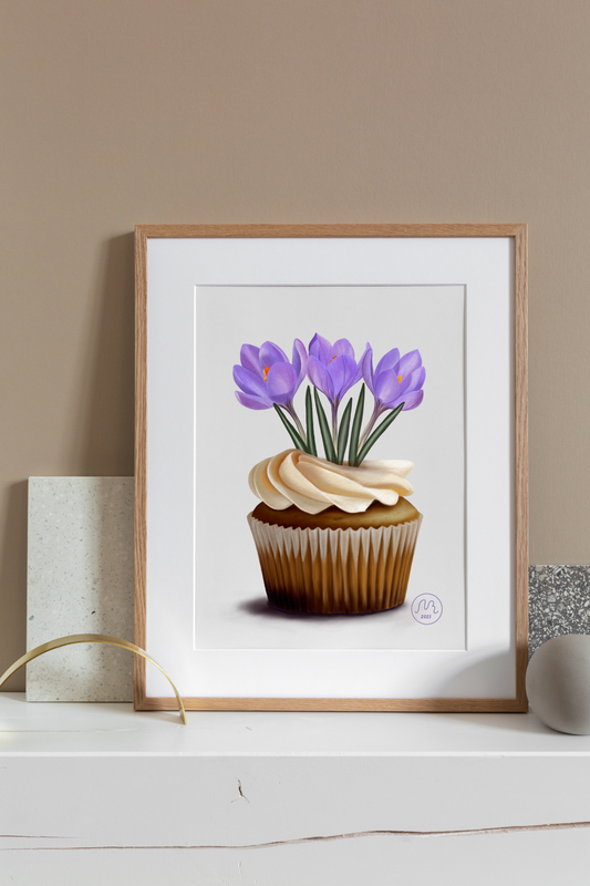 Crocus Cupcake Art Print