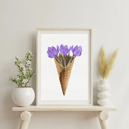 Crocus Ice Cream Art Print