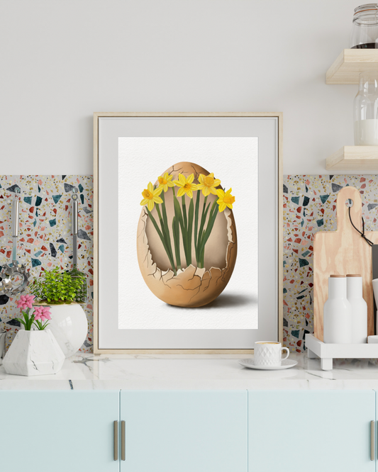 Daffodil Egg Art Print