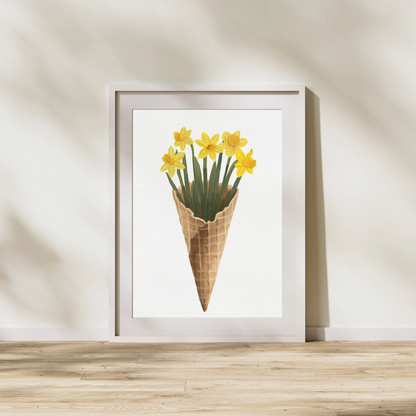 Daffodil Ice Cream Art Print