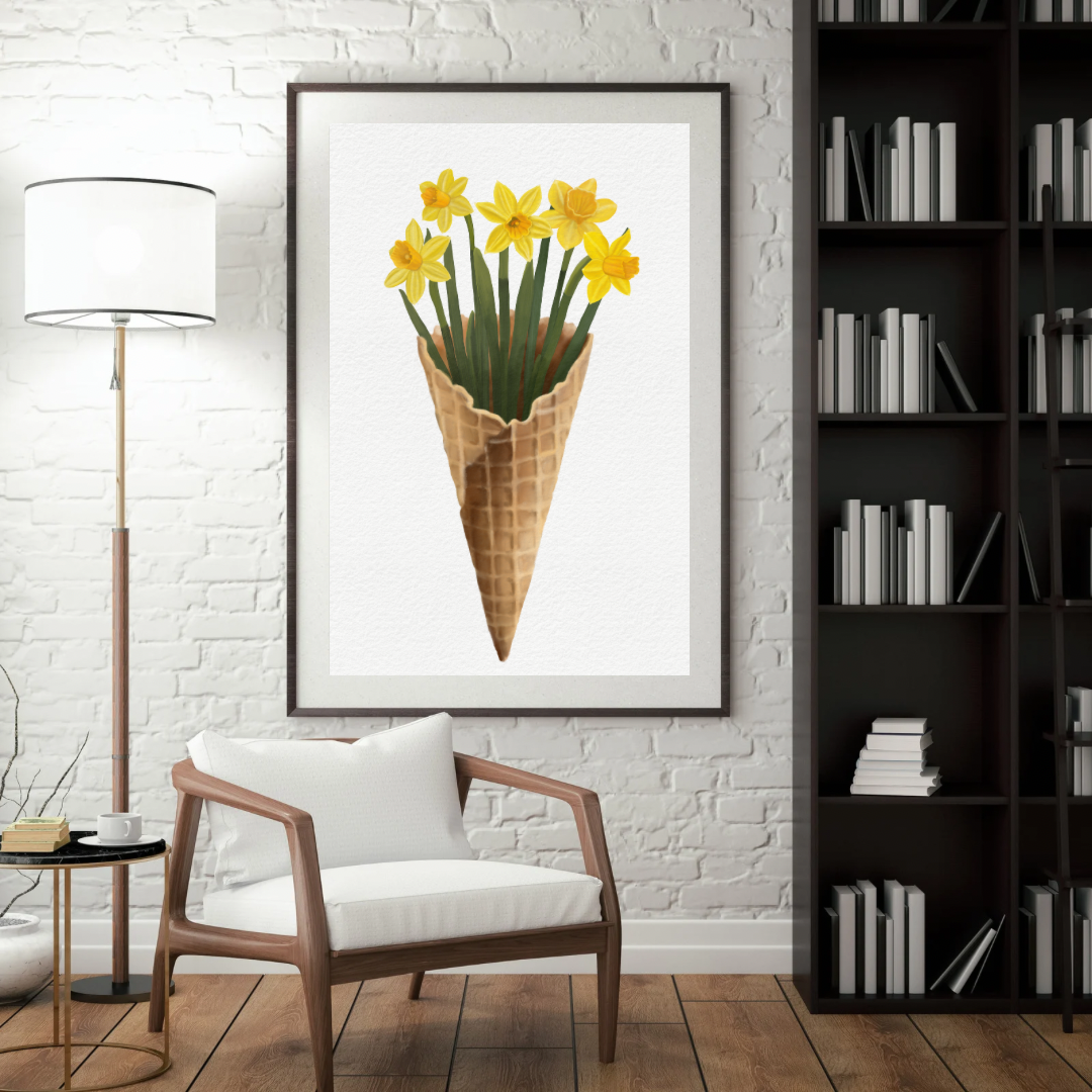 Daffodil Ice Cream Art Print