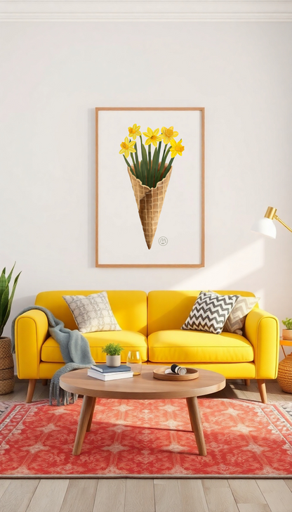 Daffodil Ice Cream Art Print