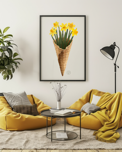 Daffodil Ice Cream Art Print