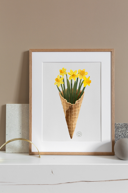 Daffodil Ice Cream Art Print