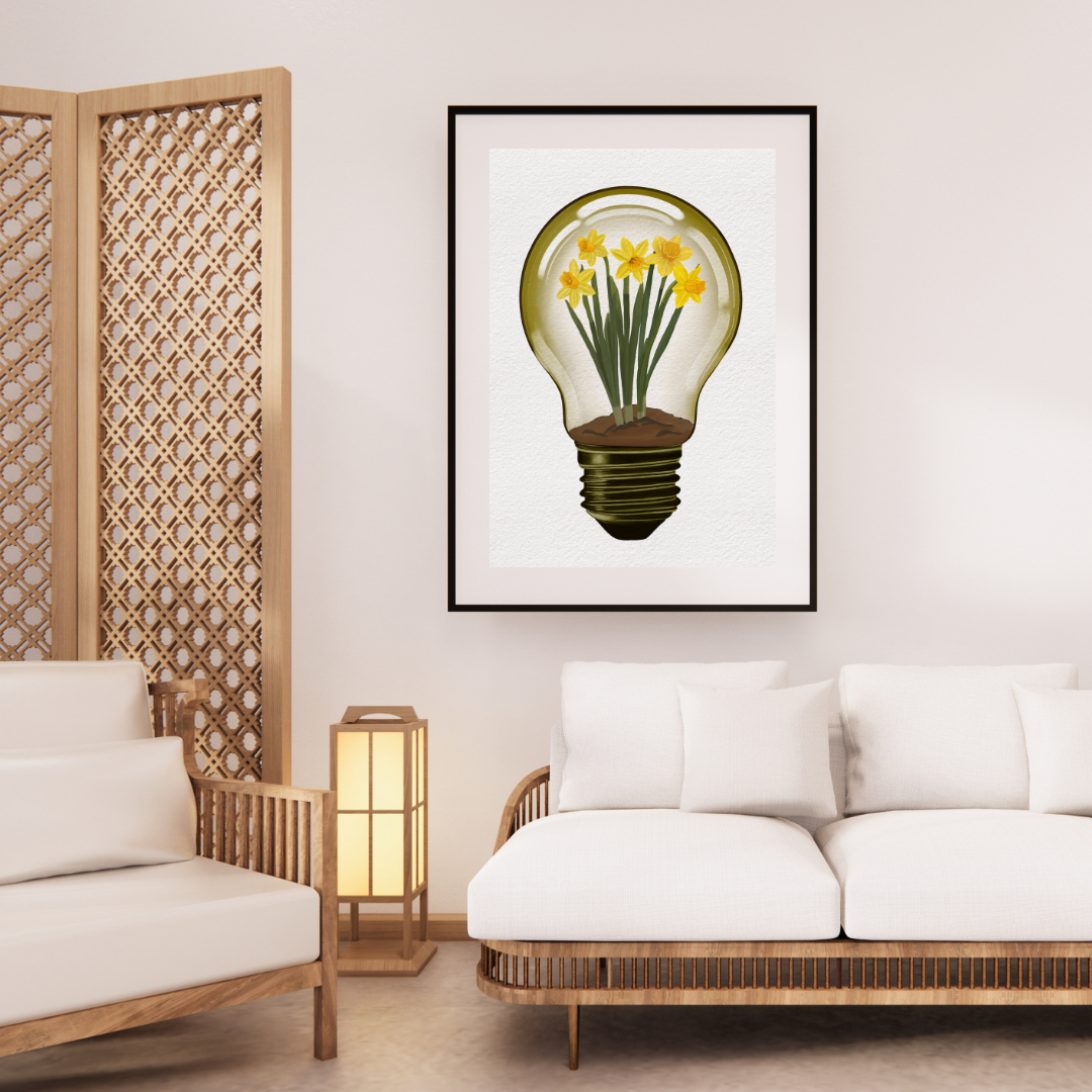 Daffodil Light Bulb Art Print