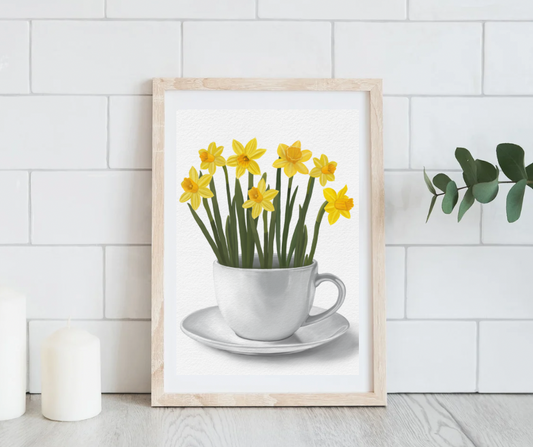 Daffodils in a Cup Art Print