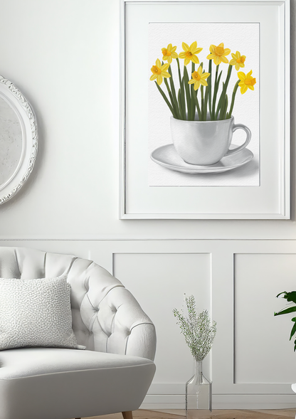 Daffodils in a Cup Art Print