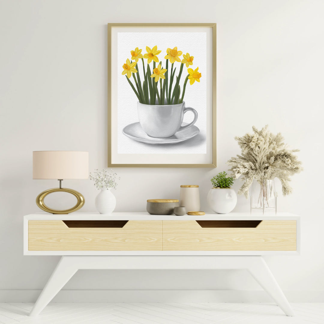 Daffodils in a Cup Art Print