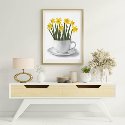 Daffodils in a Cup Art Print