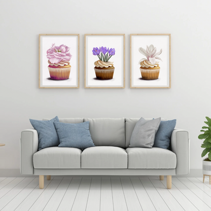 Cherry Blossom Cupcake Art Print