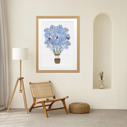 Forget-Me-Not Air Balloon Art Print