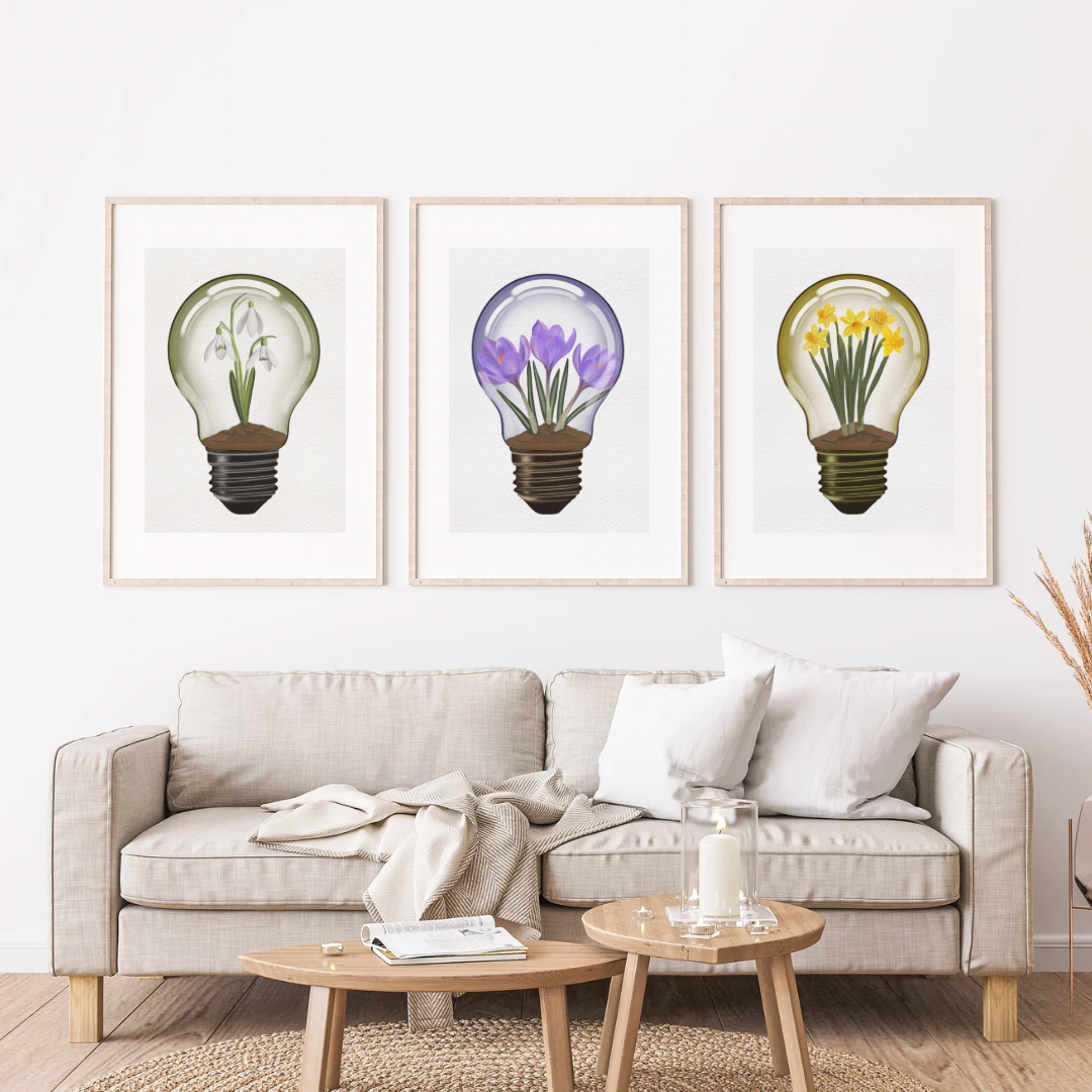 Crocus Light Bulb Art Print