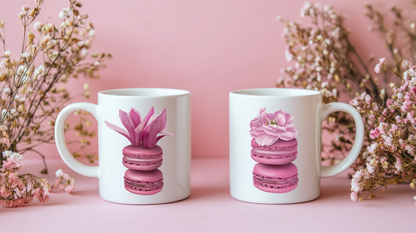 Cherry Blossom Macarons Ceramic Mug
