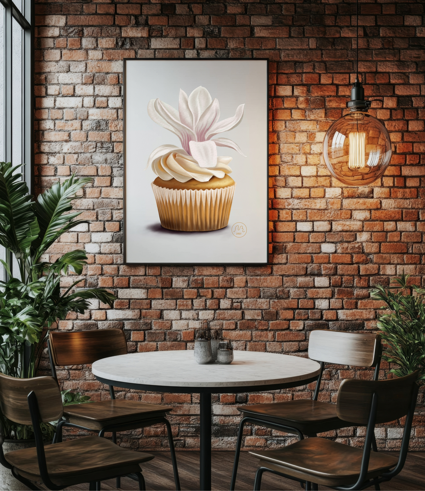 Magnolia Cupcake Art Print