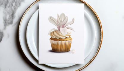 Magnolia Cupcake Art Print