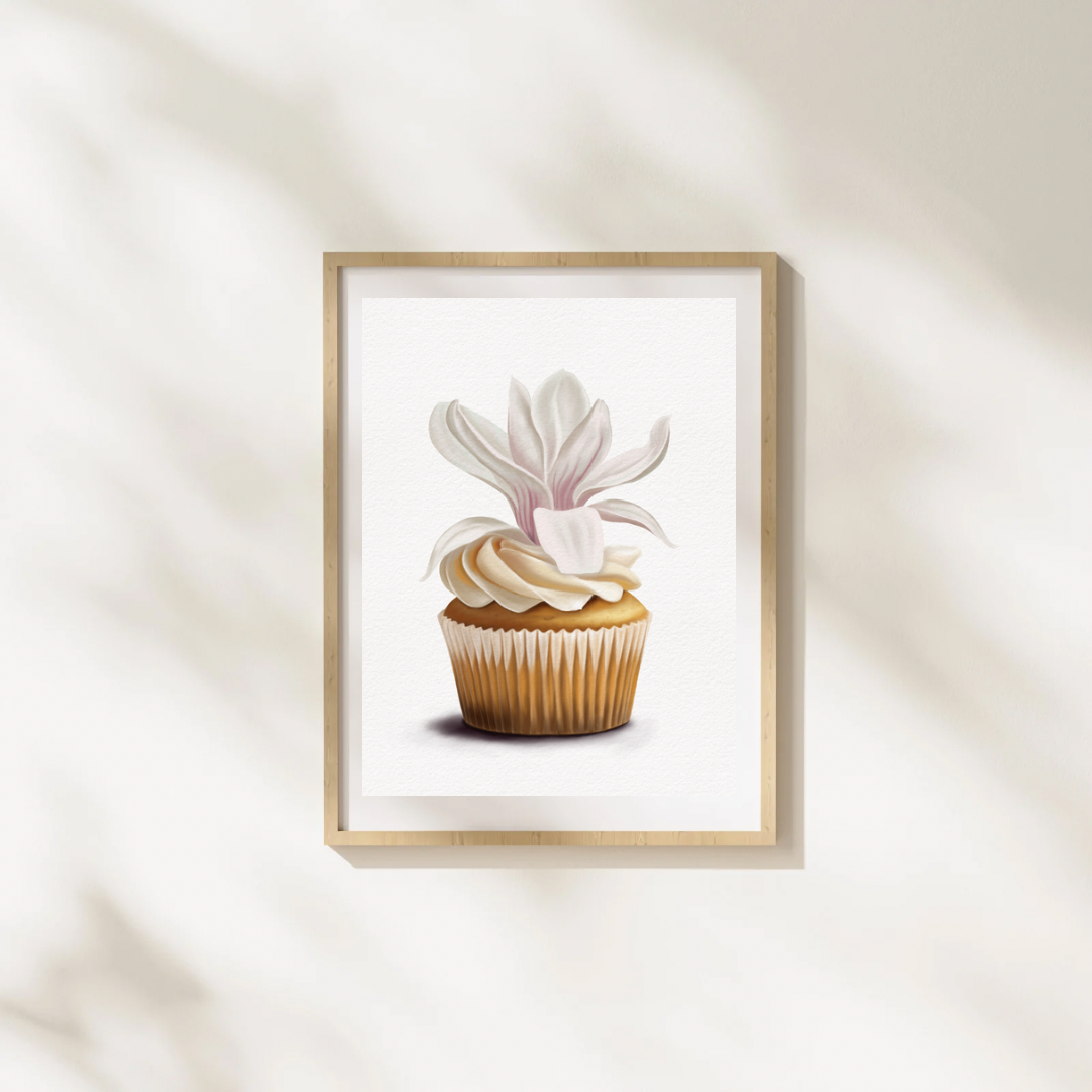 Magnolia Cupcake Art Print