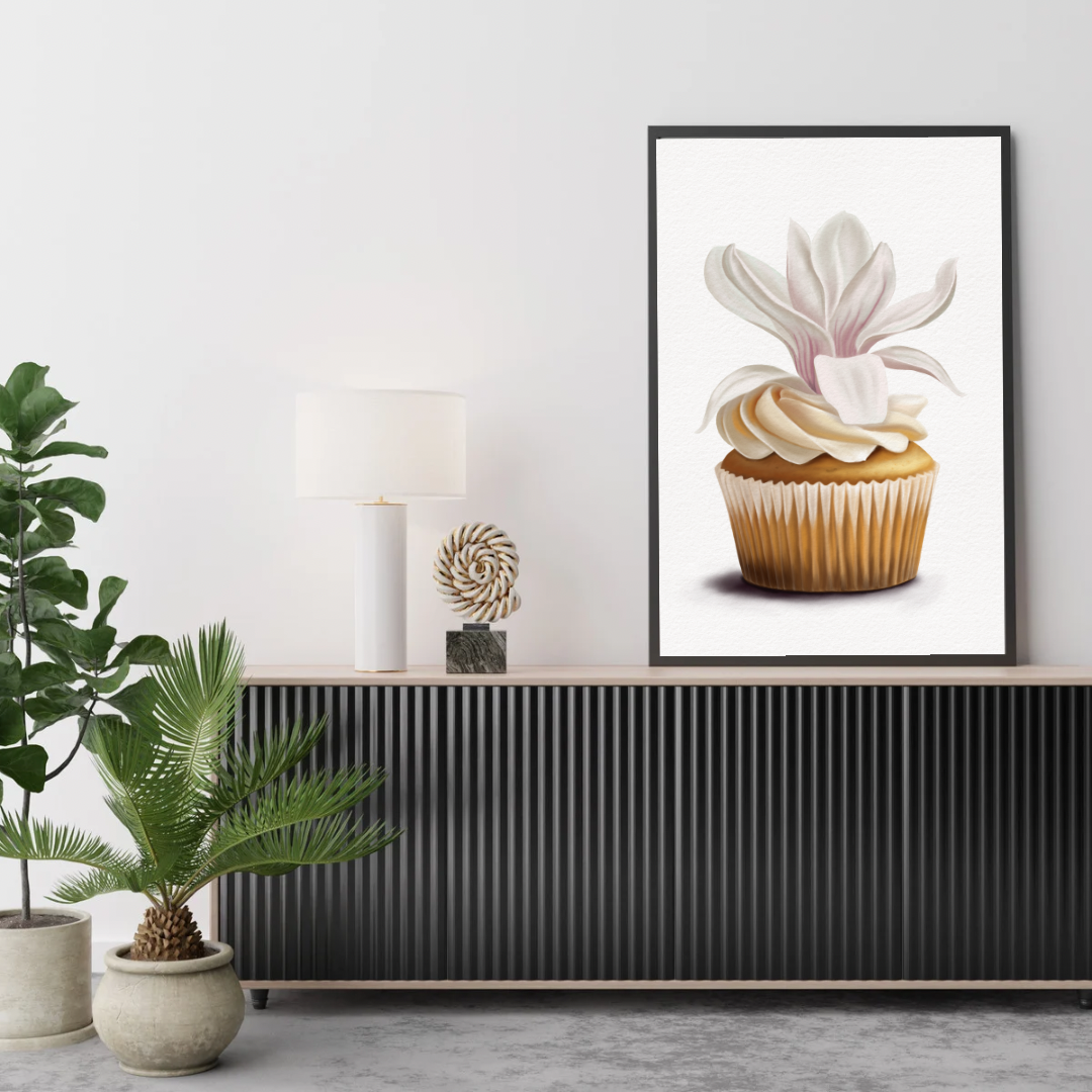 Magnolia Cupcake Art Print