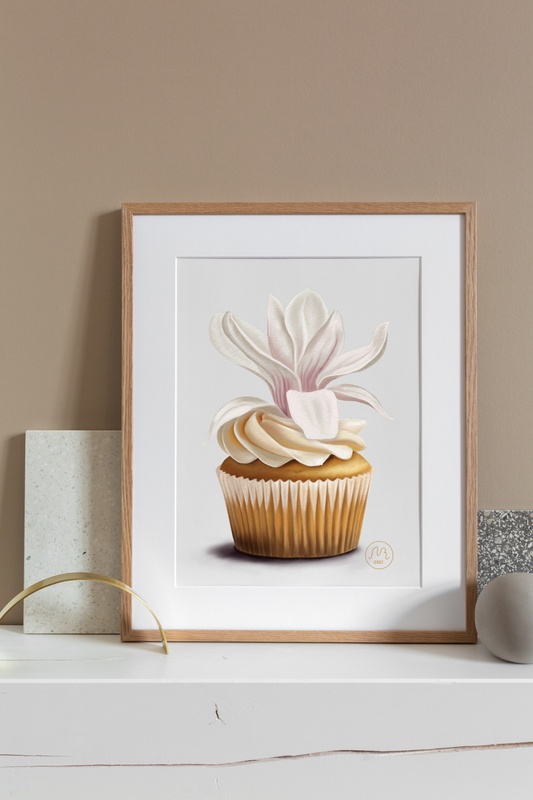 Magnolia Cupcake Art Print