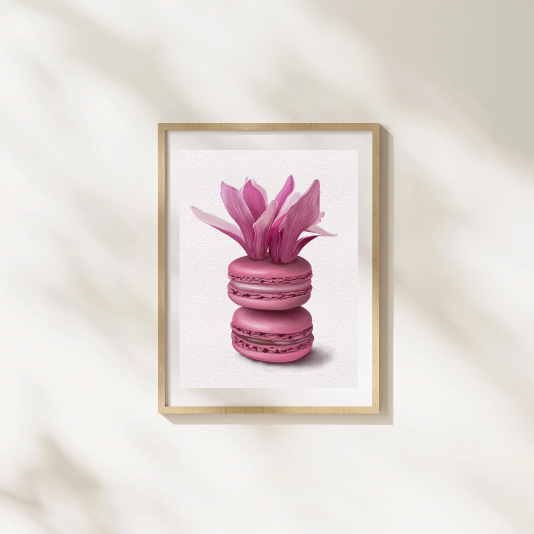 Magnolia Macarons Art Print